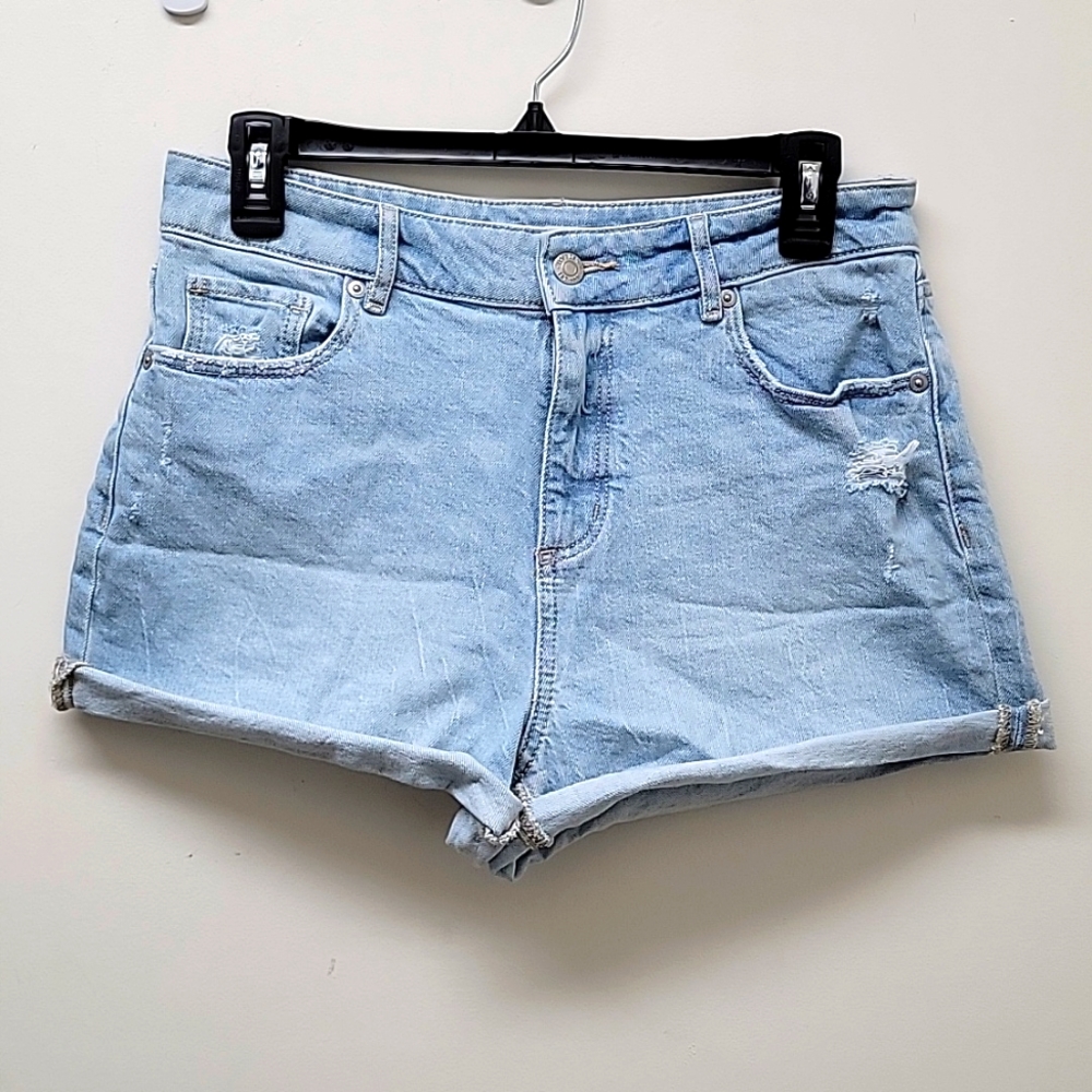 LOFT Light Blue Jean Cuff/Frayed Shorts - Size 4/27